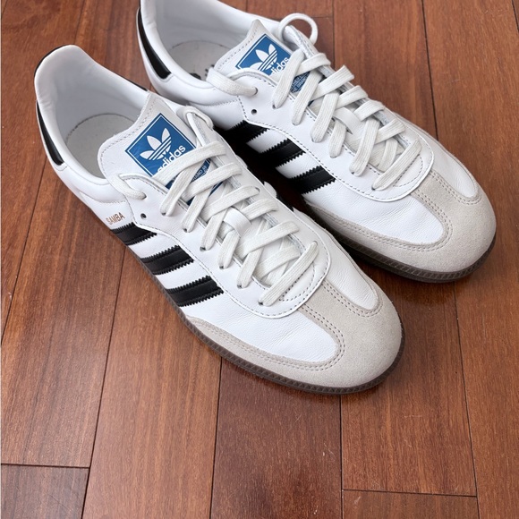Adidas Samba White and Black Trainers - Picture 2 of 10